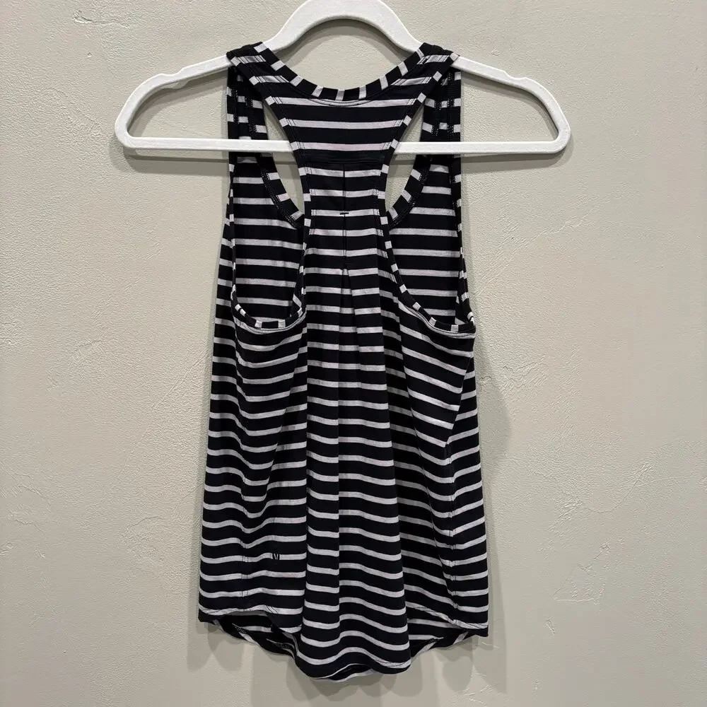 Lululemon Love Tank *Pleated Yachtie Stripe Black Chrome - Size: 4